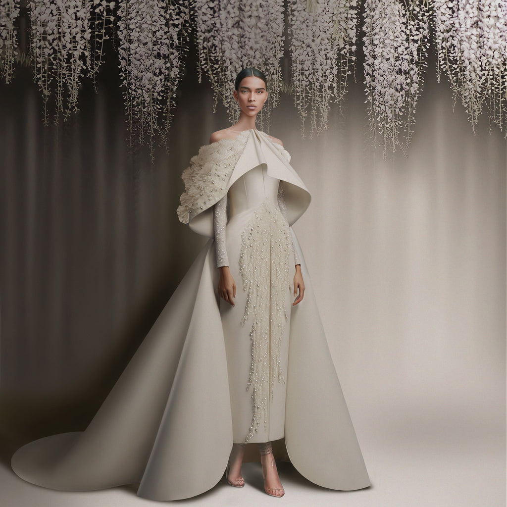 silk mikado dress Fiona Bridal Dress in Ivory Silk Mikado