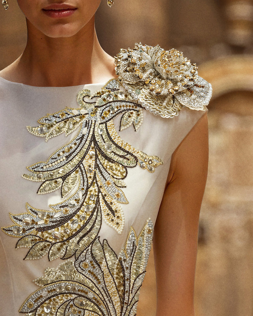 Embroidered Taffeta Dress Saiid Kobeisy Online Embroidered Taffeta Dress Saiid Kobeisy Online