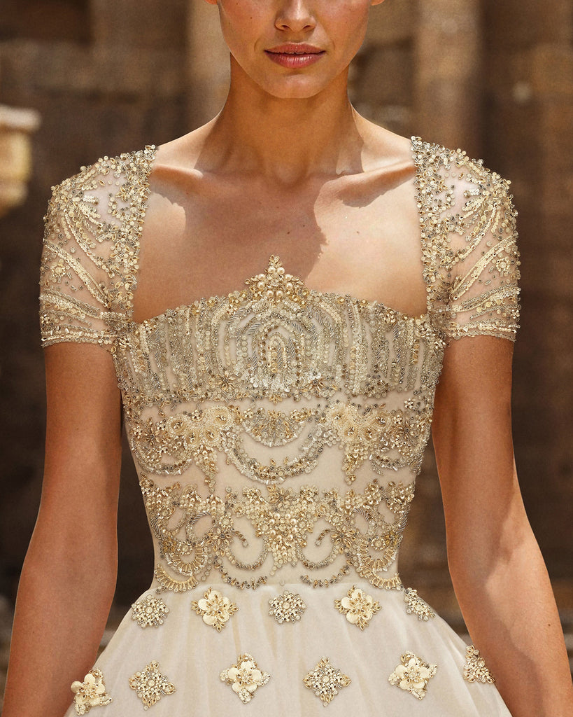 Embroidered Silk Tulle Dress – Saiid Kobeisy