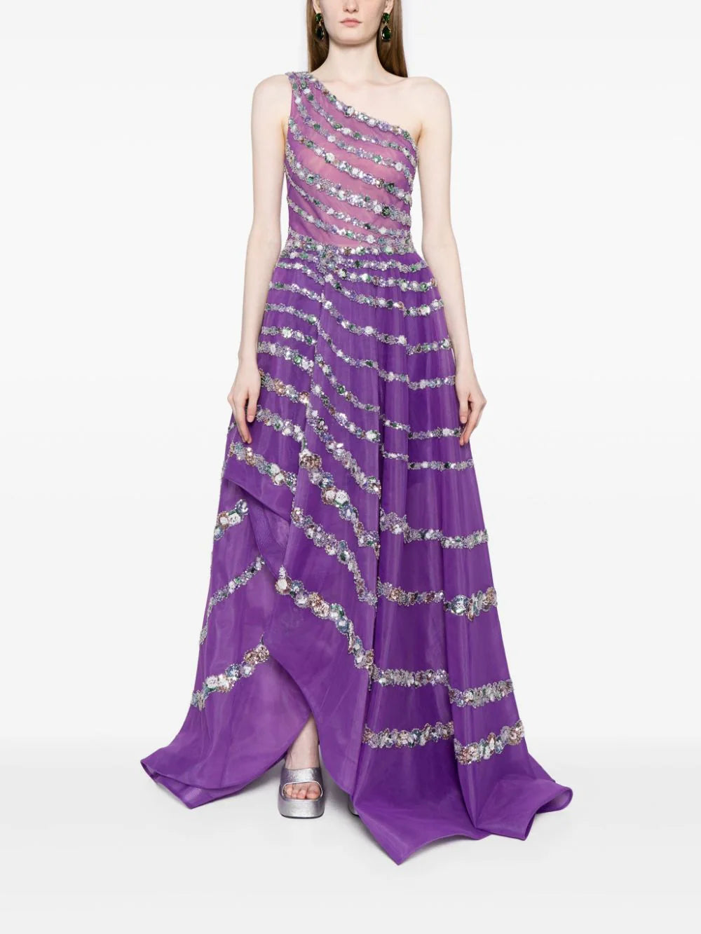 One shoulder asymmetric, beaded dress – Saiid Kobeisy Online One shoulder asymmetric, beaded dress – Saiid Kobeisy Online