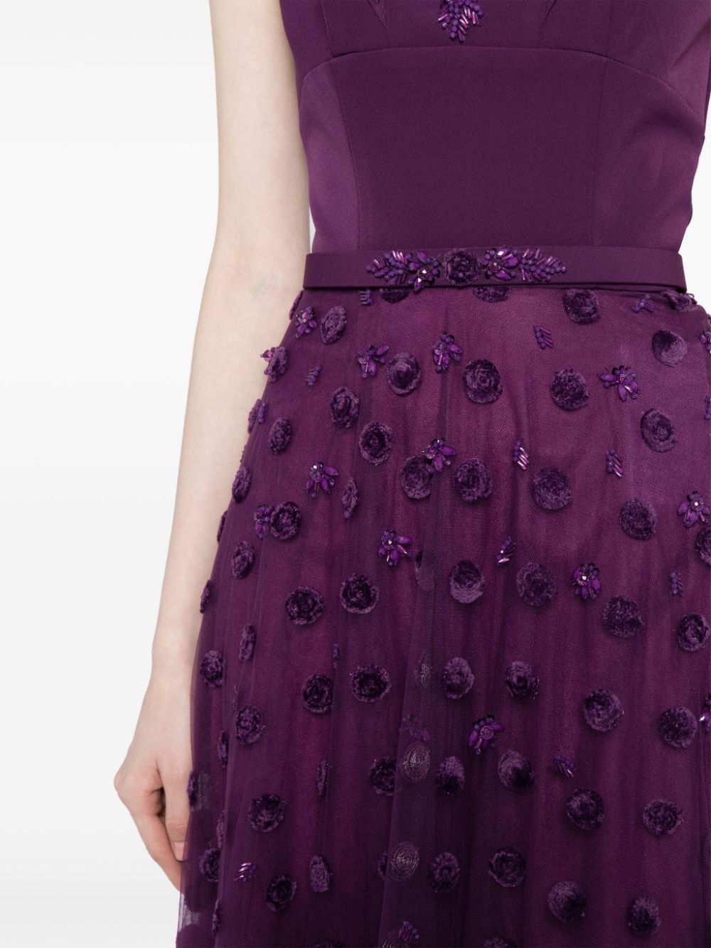 Beaded tulle dress with polka dots – Saiid Kobeisy Online