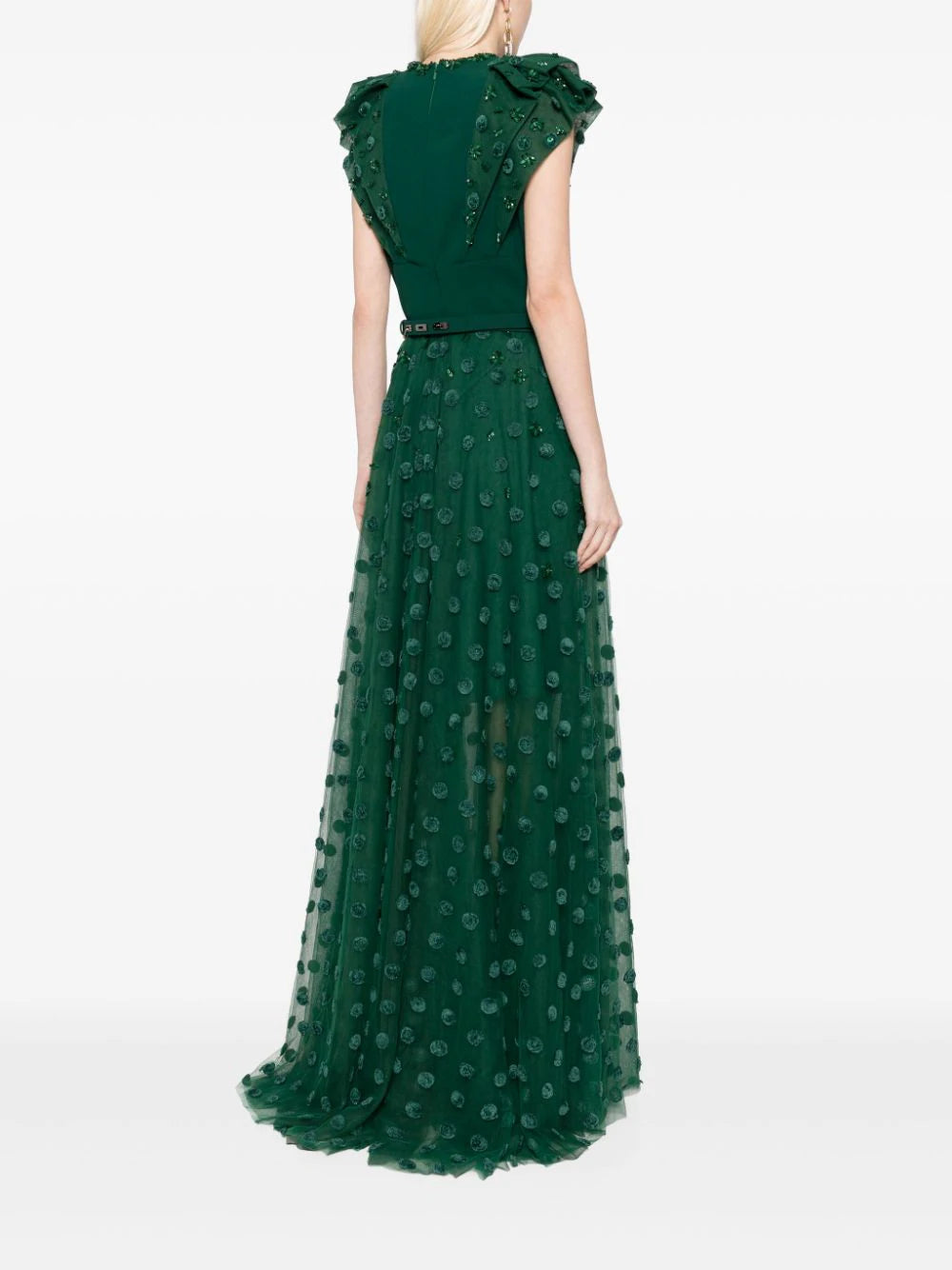 Beaded tulle dress with polka dots – Saiid Kobeisy Online