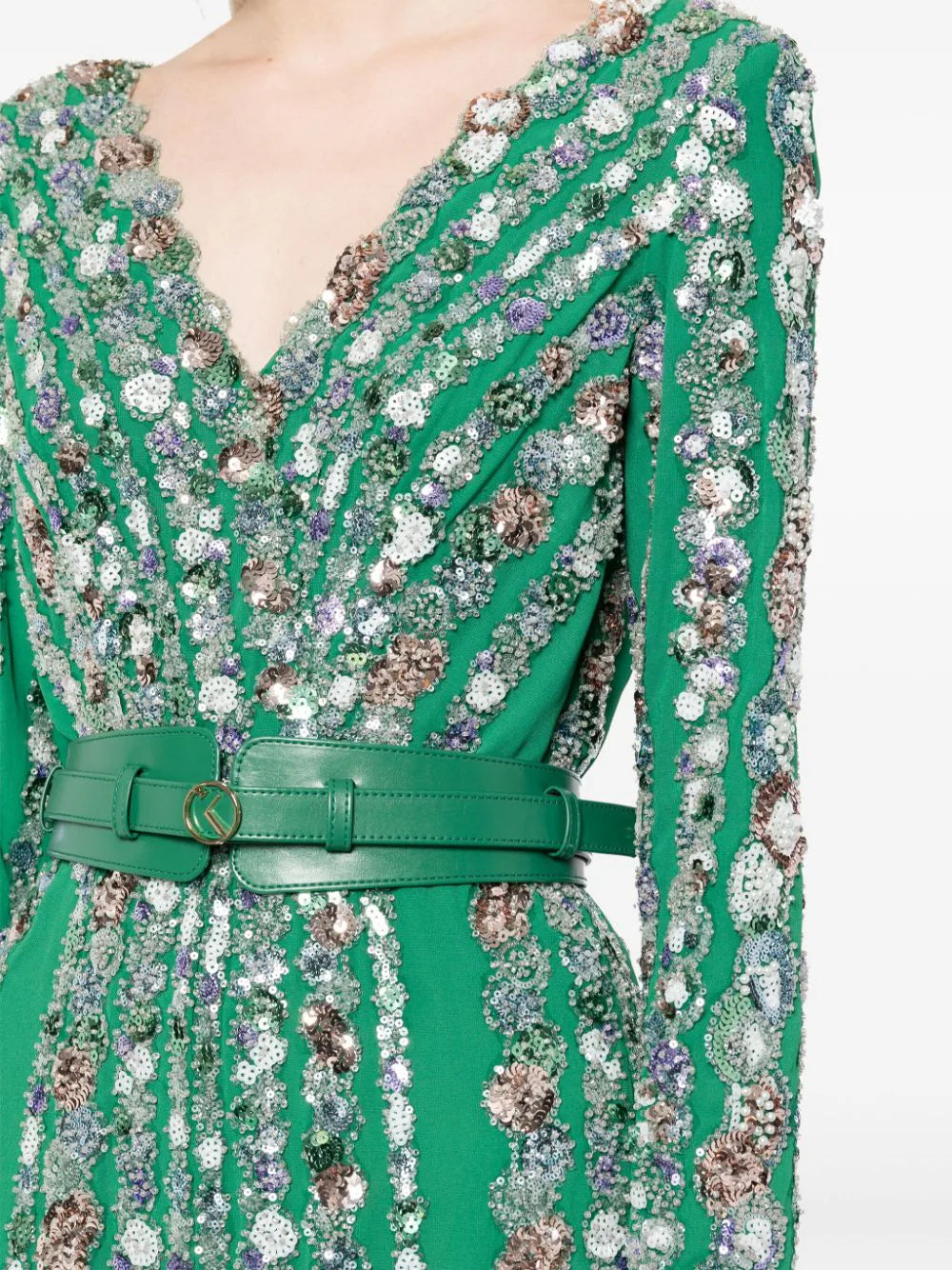 ワンピース Saiid Kobeisy Canton Crepe Beaded Jumpsuit With A Wrapped Canton crepe beaded jumpsuit with a wrapped top – Saiid