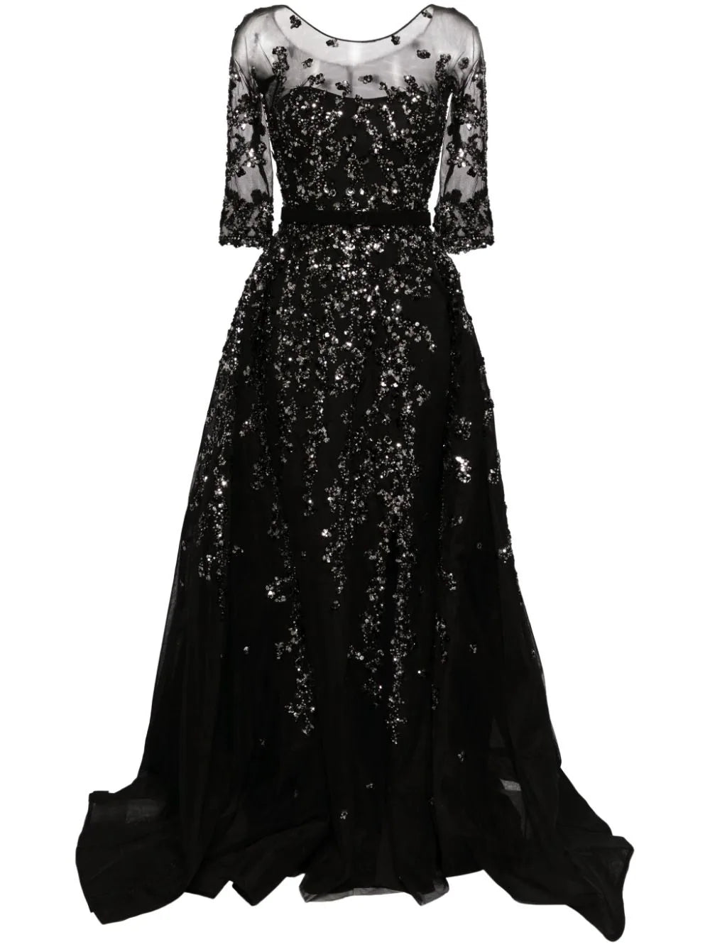 242E3142 Sleeveless Assyemtric Mikado Column Dress