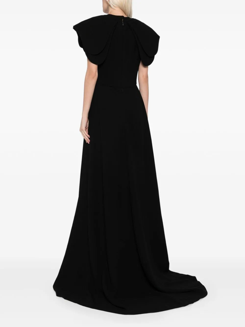 Crepe jumpsuit, with back overskirt – Saiid Kobeisy Online