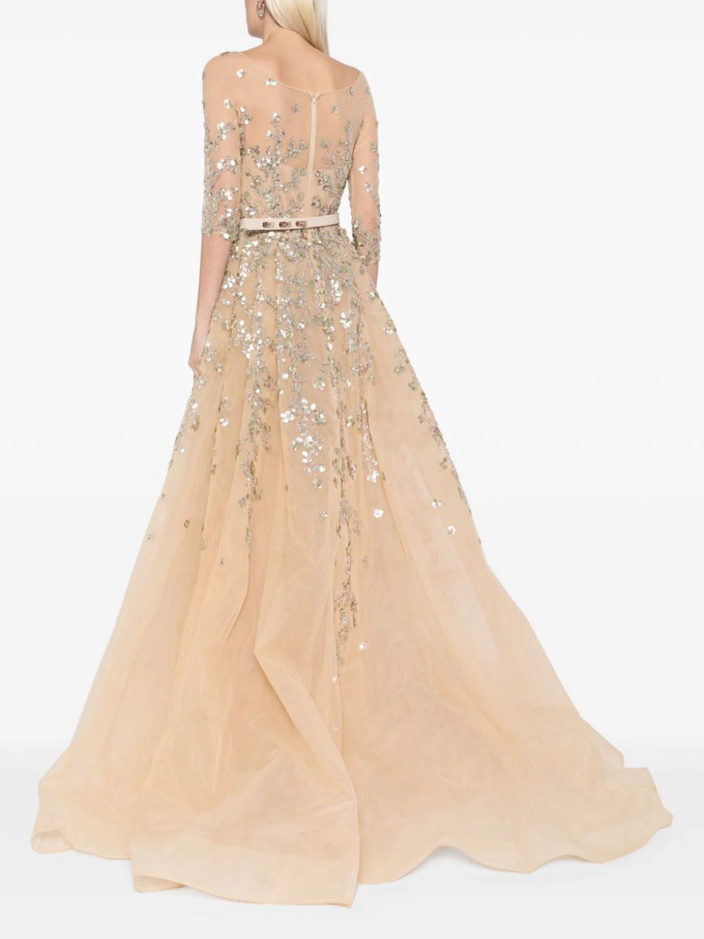 最終値下げ！ANDRESD detachedsleevedress Tulle beaded dress with envelope skirt and overskirt – Saiid