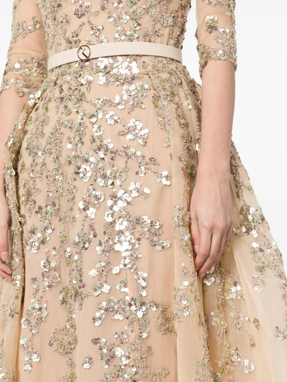 Tulle beaded dress with envelope skirt and overskirt – Saiid Tulle beaded dress with envelope skirt and overskirt – Saiid