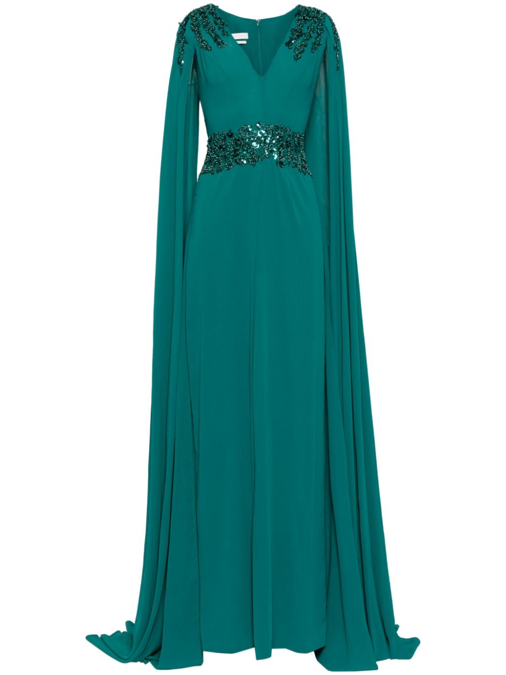 オールインワン・サロペット Saiid Kobeisy Crepe ette Long Dress Beaded long crepe dress – Saiid Kobeisy Online