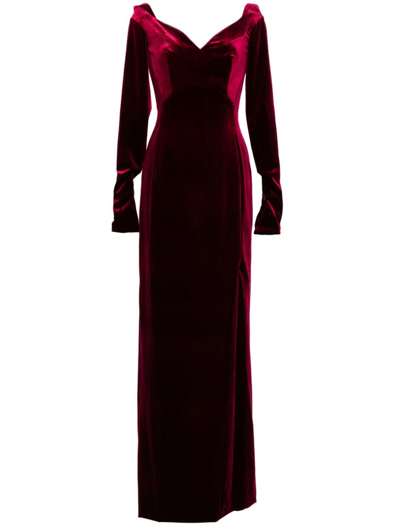 Velvet Long Fitted Dress Saiid Kobeisy Online Velvet Long Fitted Dress Saiid Kobeisy Online