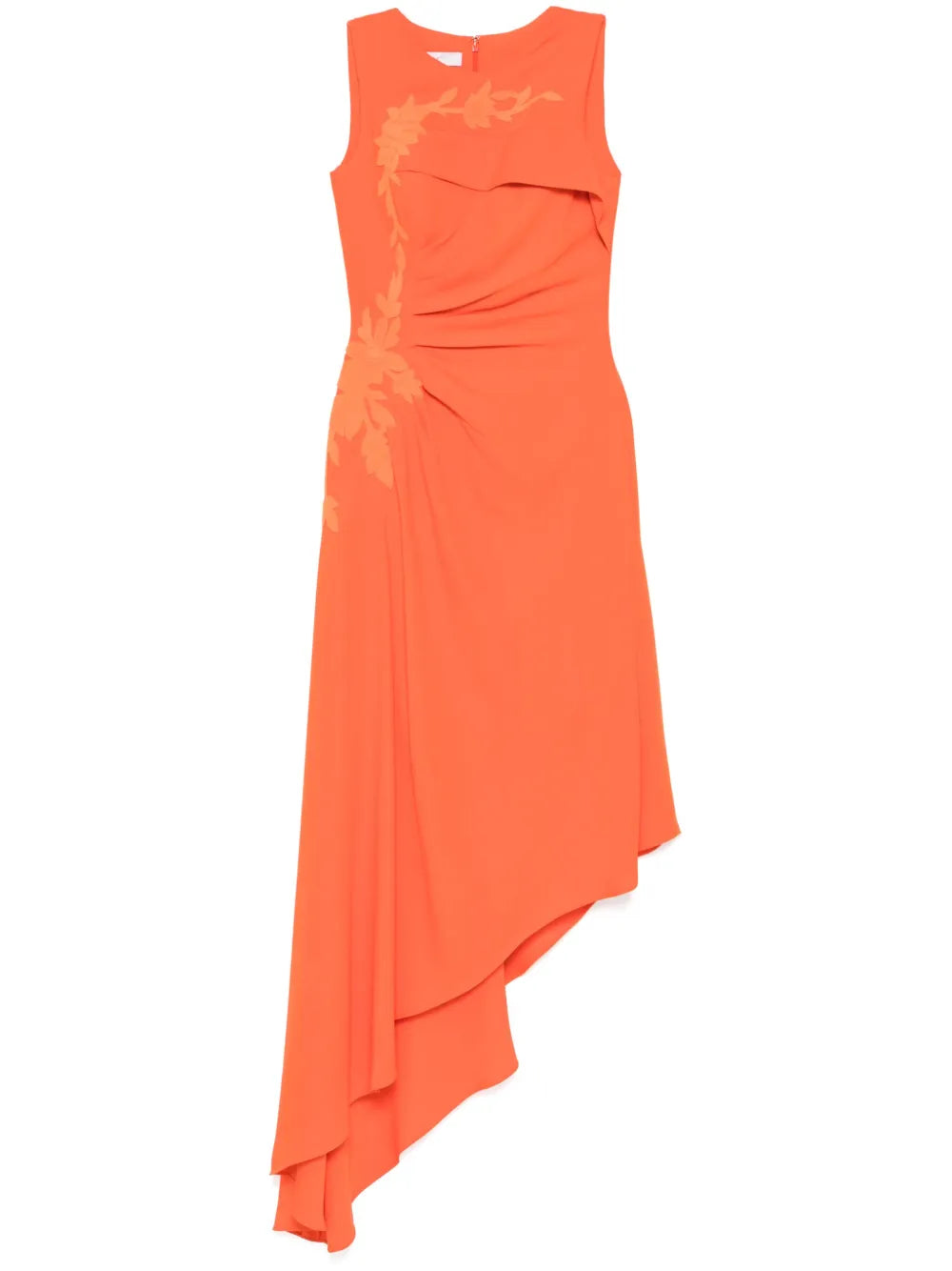 Crepe, high-low dress with matching embroidery – Saiid