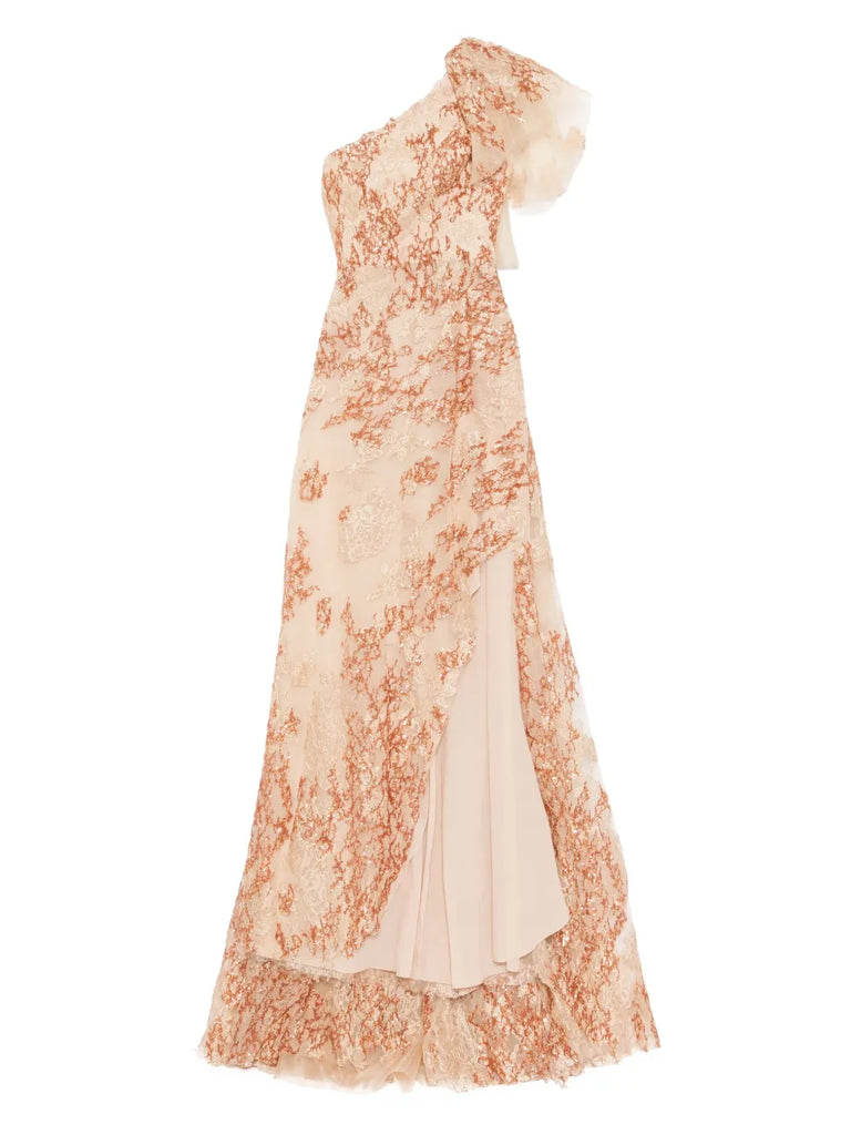 Embroidered one-shoulder dress – Saiid Kobeisy Online Embroidered one-shoulder dress – Saiid Kobeisy Online