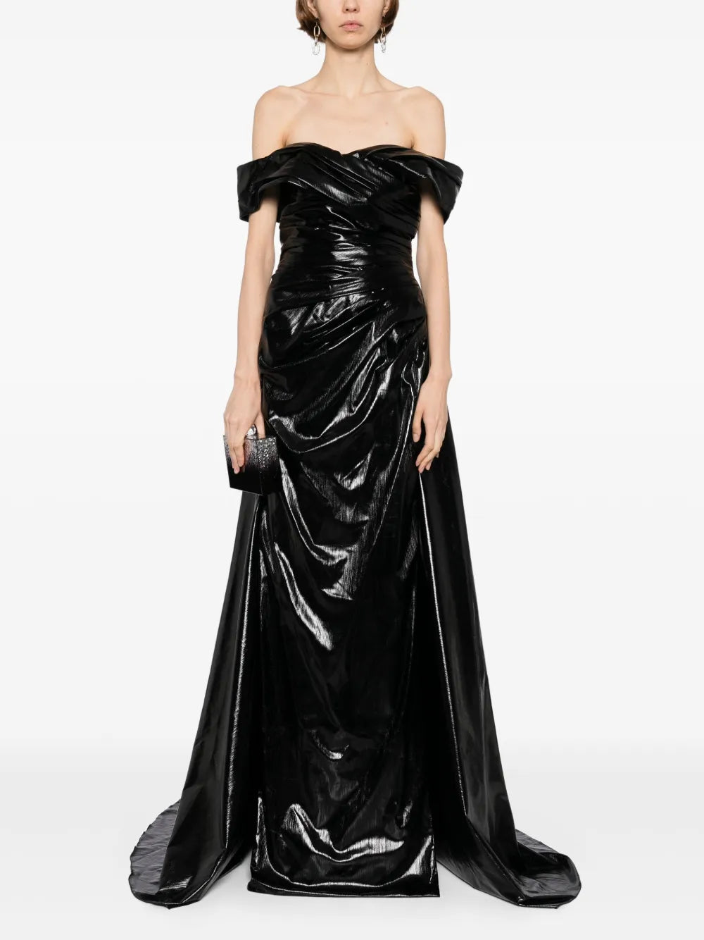 Gold Lame Off-Shoulder Dress Saiid Kobeisy Online Gold Lame Off-Shoulder Dress Saiid Kobeisy Online