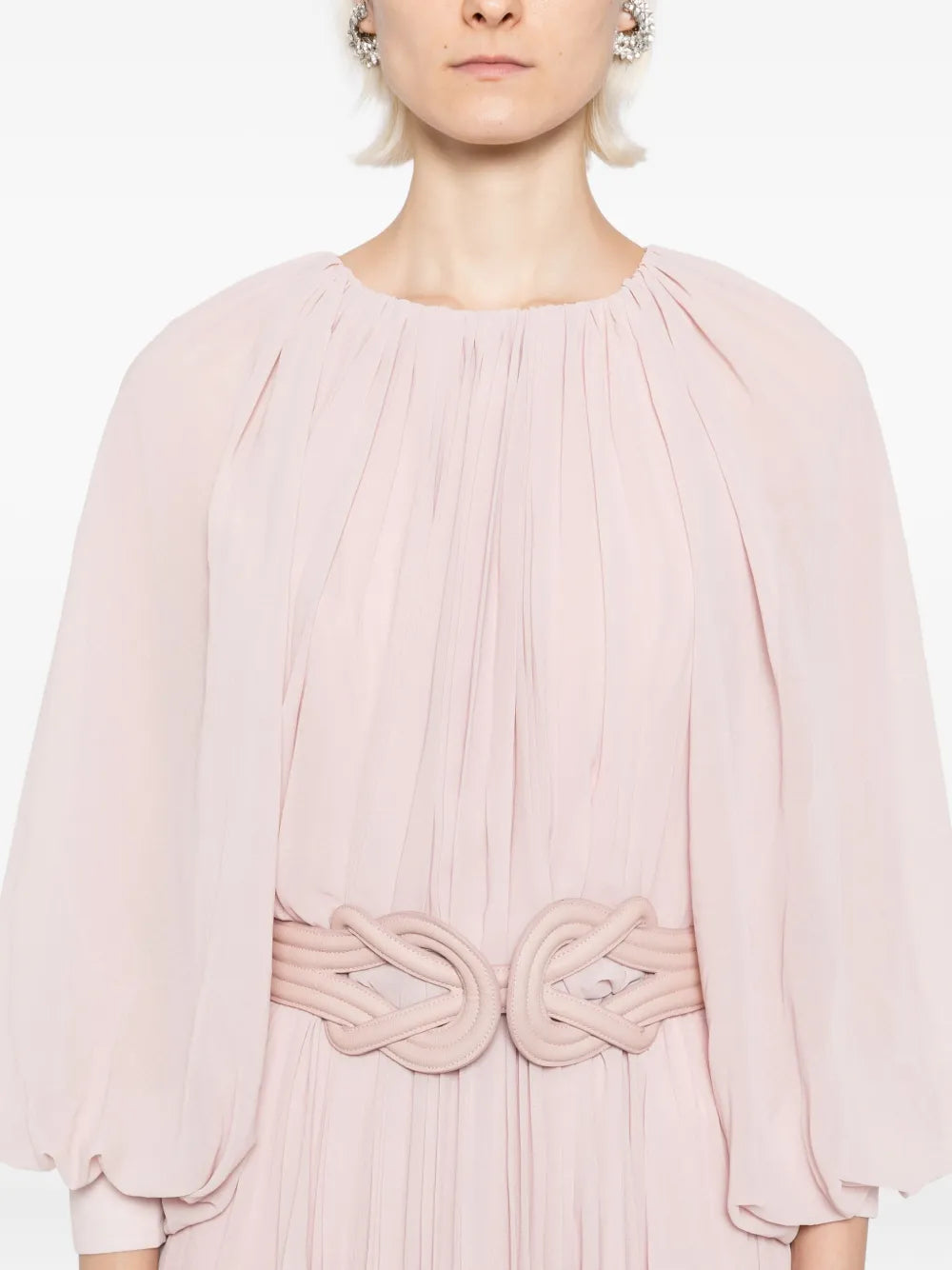 ワンピース PLEATS LONG DRESS UNOF Pleats Please Issey Miyake Fabric Pleated Dress, Batwing Sleeve