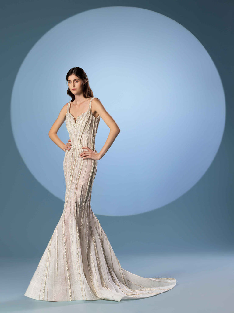 Tulle strapless beaded dress Saiid Kobeisy Online Tulle strapless beaded dress Saiid Kobeisy Online