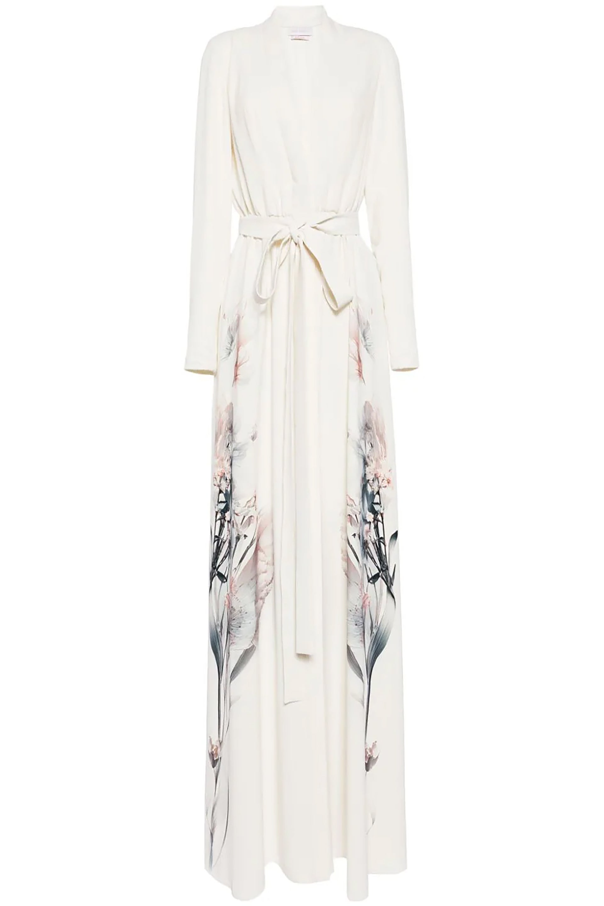 Crepe floral printed kaftan – Saiid Kobeisy Online