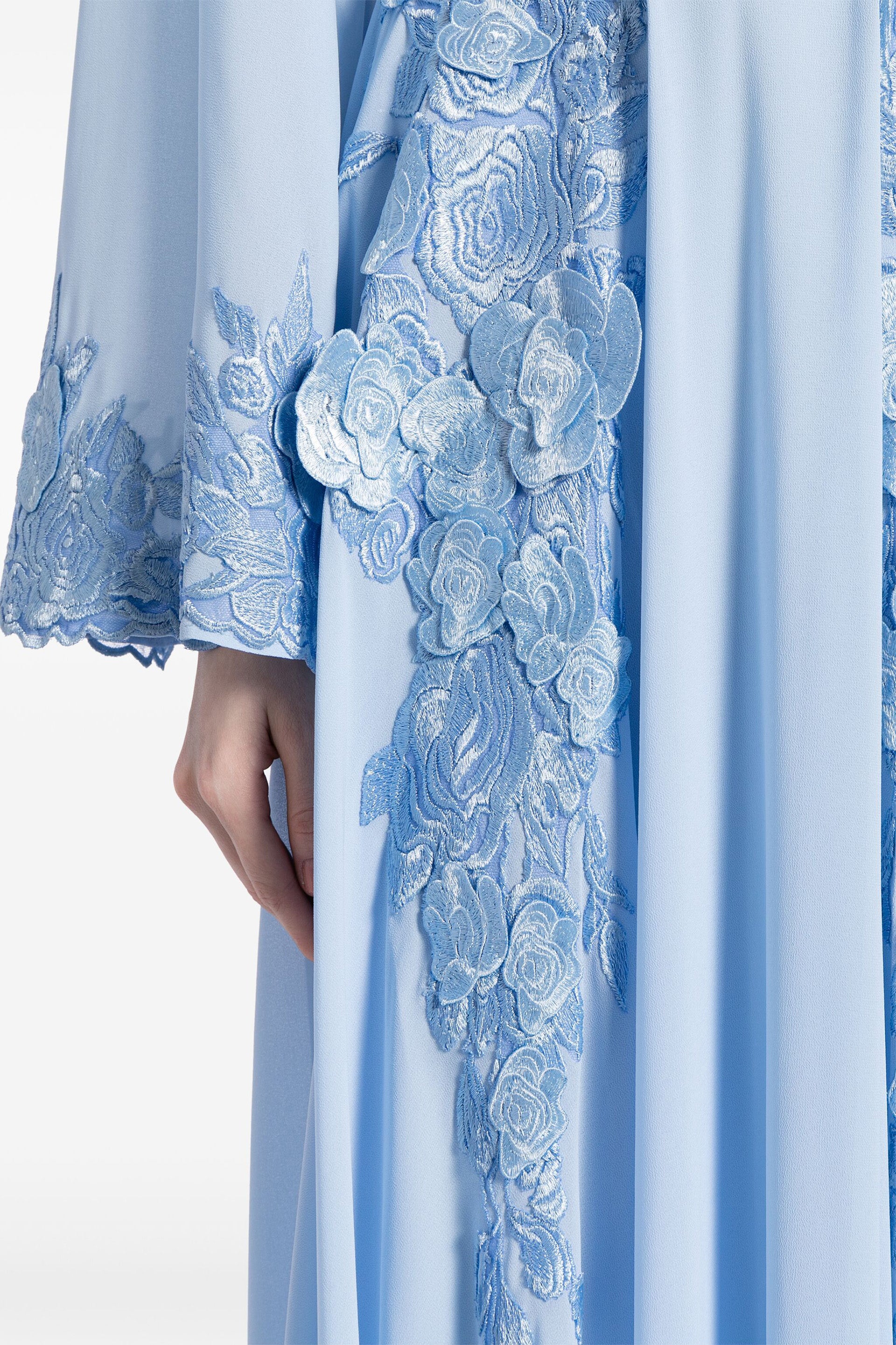 Crepe Georgette Beaded Kaftan Saiid Kobeisy Online Crepe Georgette Beaded Kaftan Saiid Kobeisy Online