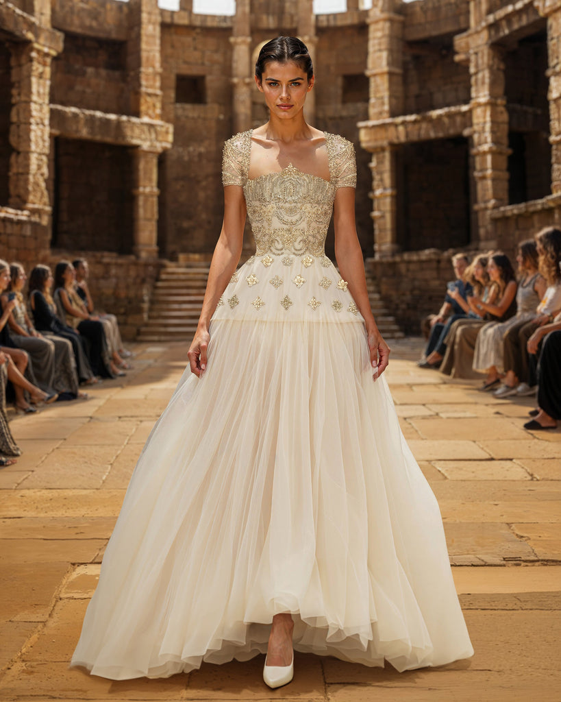 Embroidered Silk Tulle Dress – Saiid Kobeisy