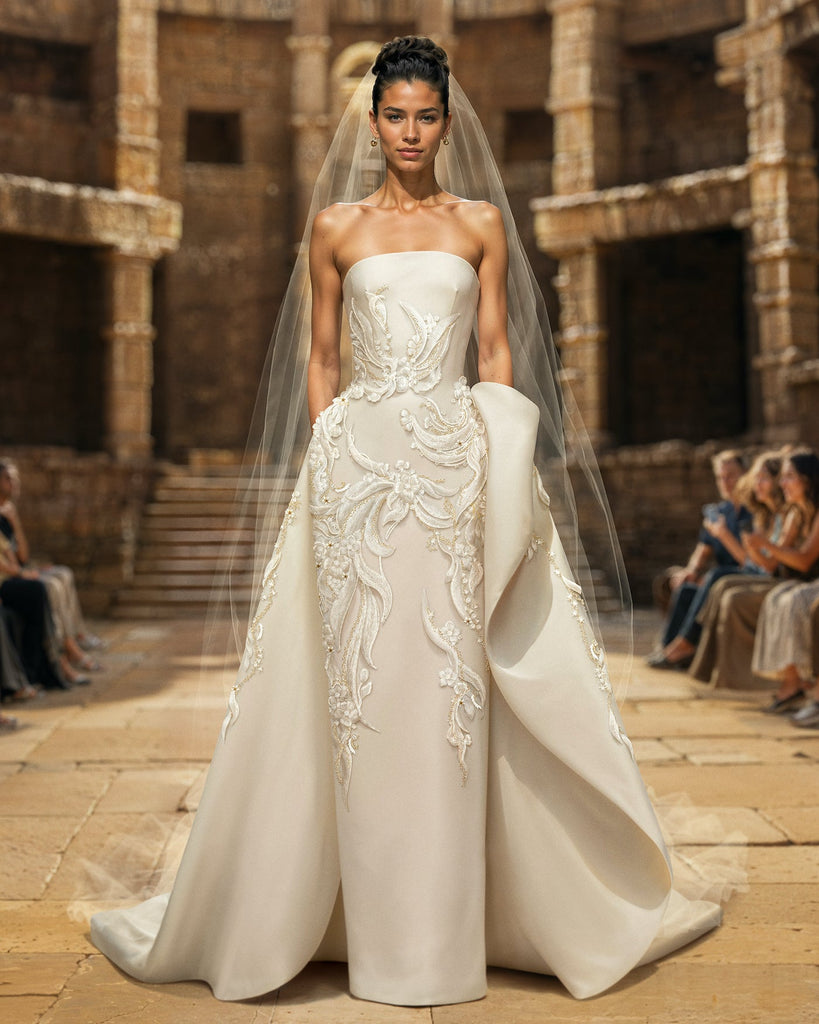 Bridal Embroidered Vintage Scuba Dress Saiid Kobeisy Online Bridal Embroidered Vintage Scuba Dress Saiid Kobeisy Online