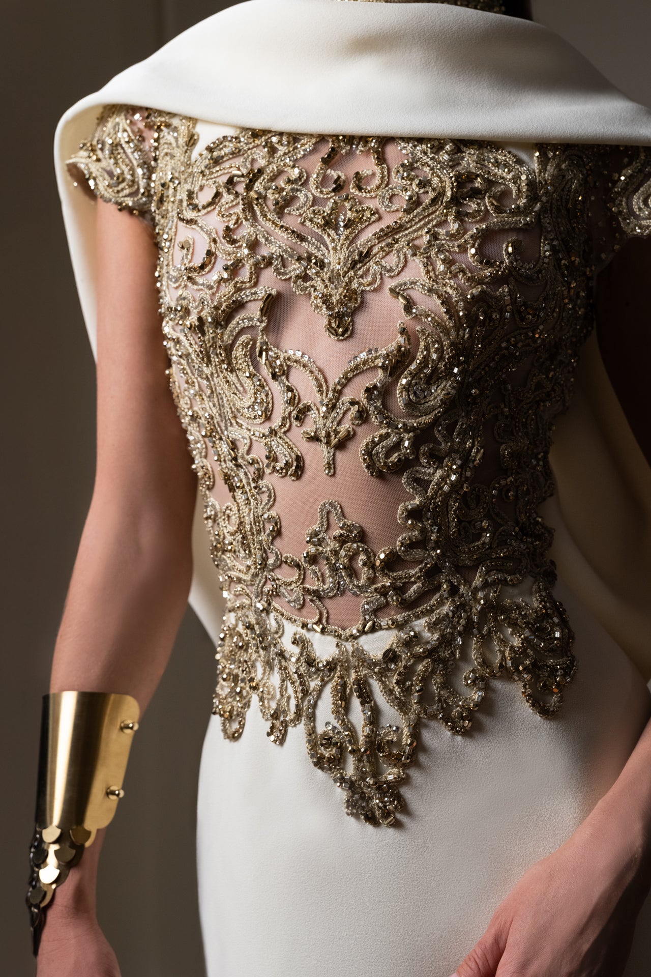 Embroidered Crepe Dress – Saiid Kobeisy Online