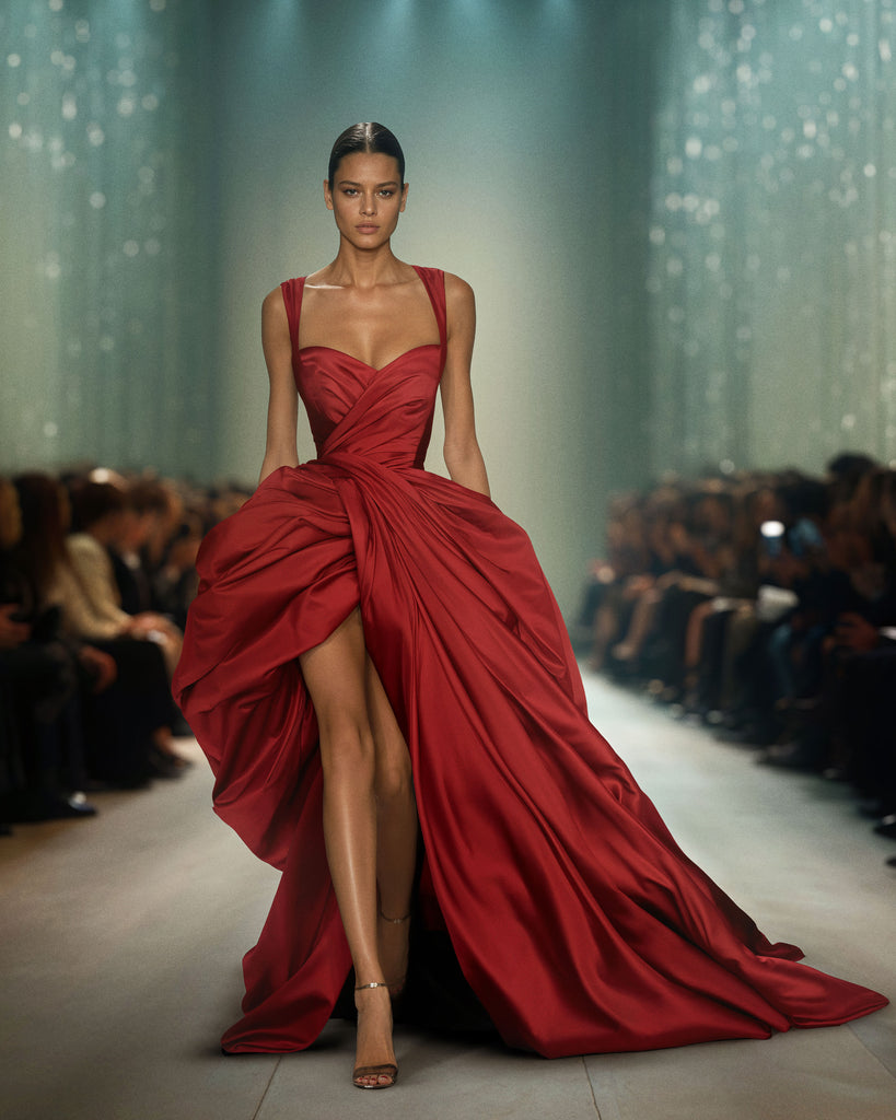 Taffeta draped dress – Saiid Kobeisy