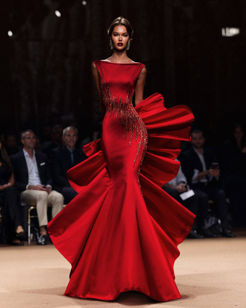 Embroidered Scuba Dress – Saiid Kobeisy Online Embroidered Scuba Dress – Saiid Kobeisy Online