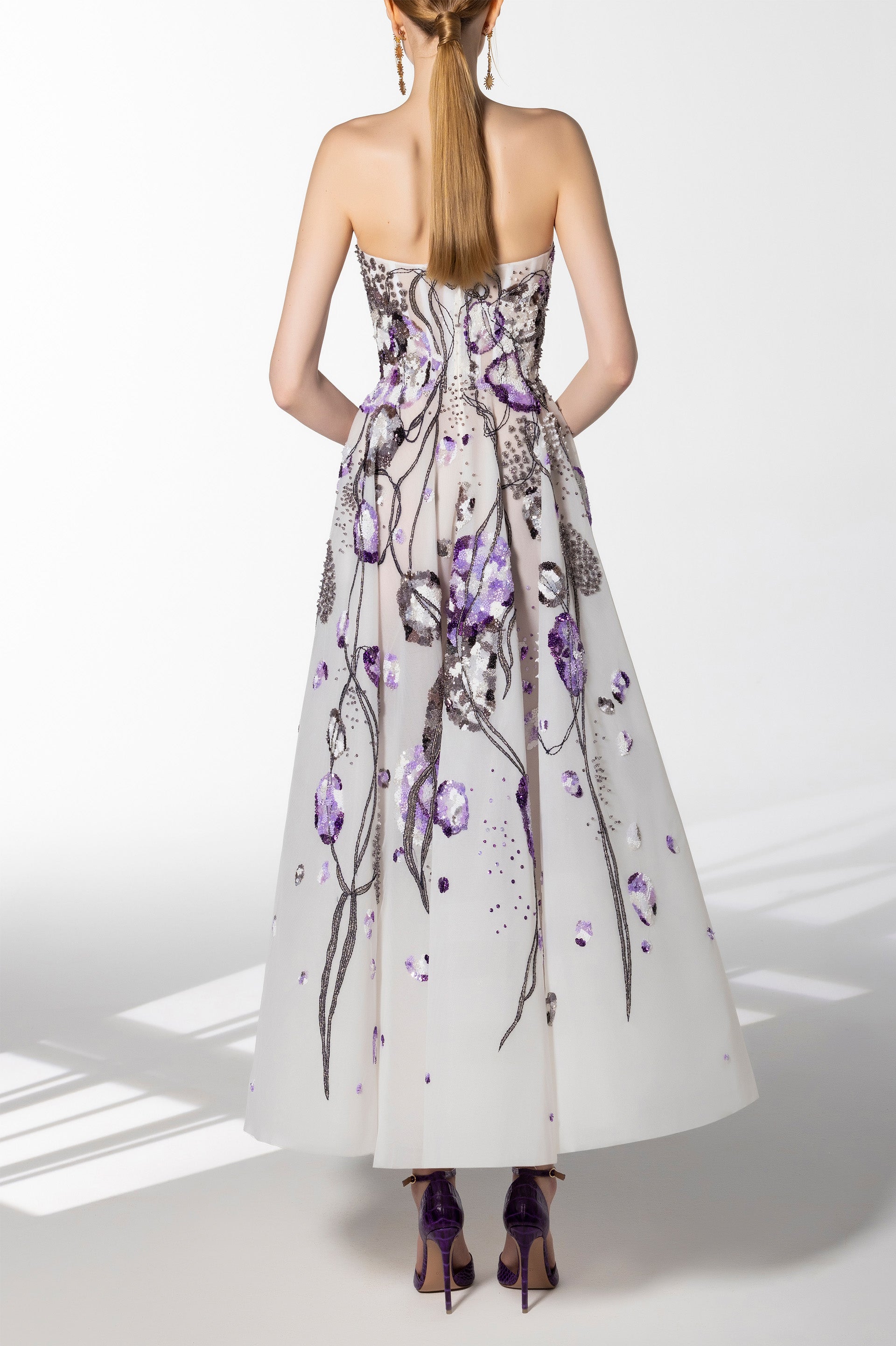Tulle Midi Beaded Dress – Saiid Kobeisy
