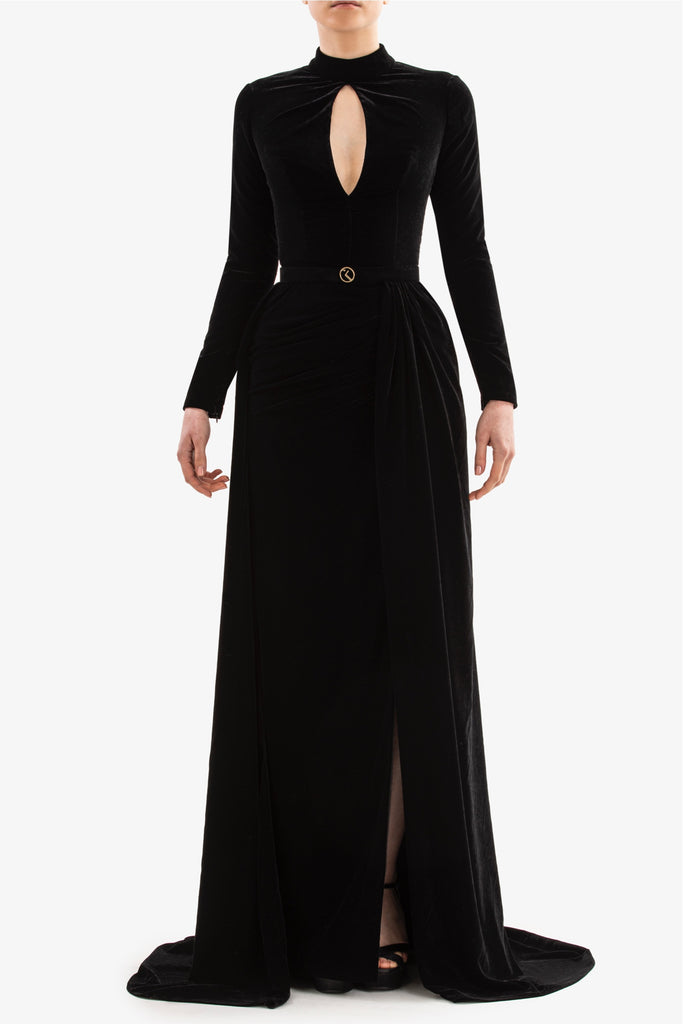 Velvet Long Dress Saiid Kobeisy Online Velvet Long Dress Saiid Kobeisy Online