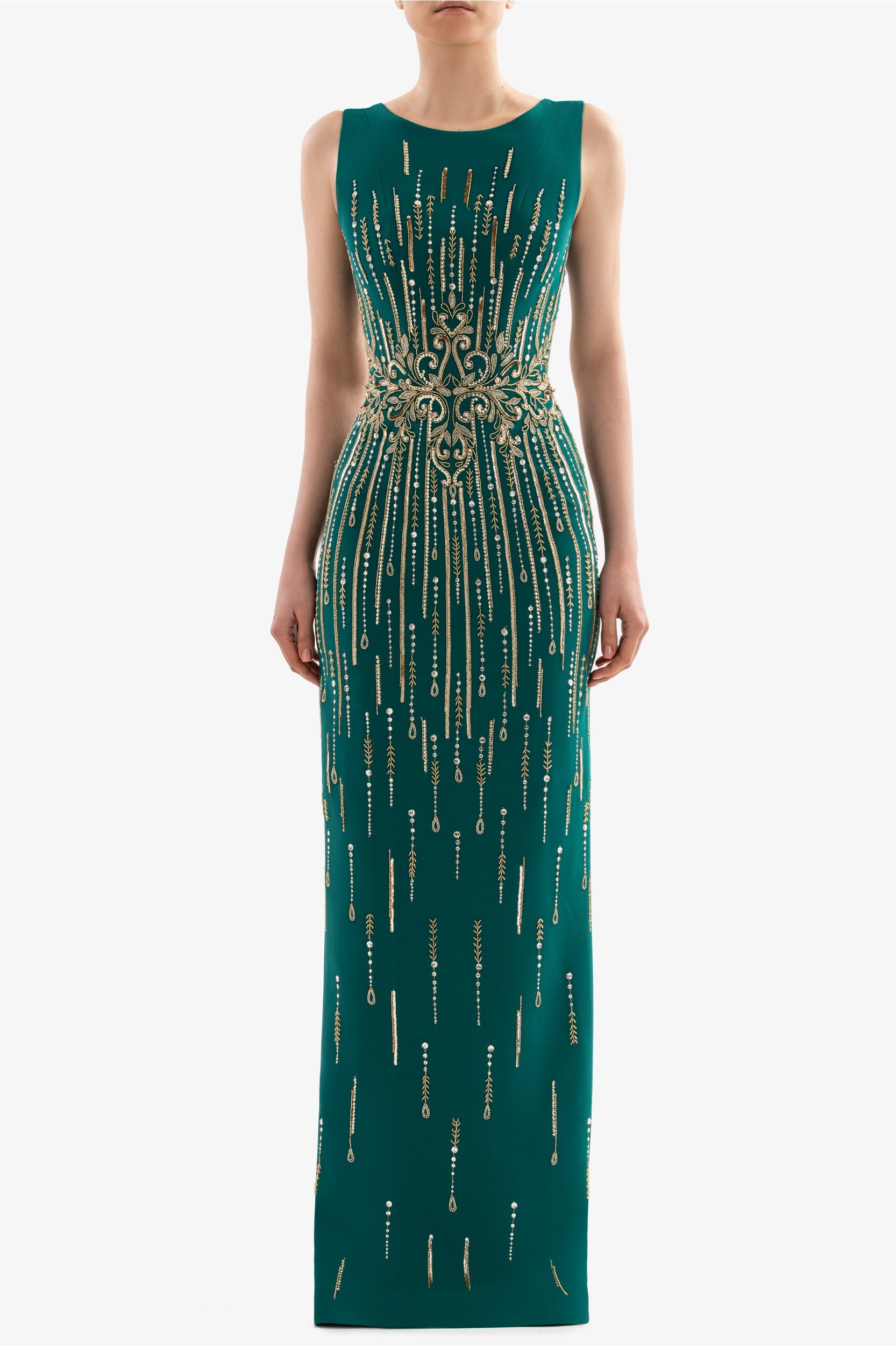 Long Crepe Beaded Dress – Saiid Kobeisy Online