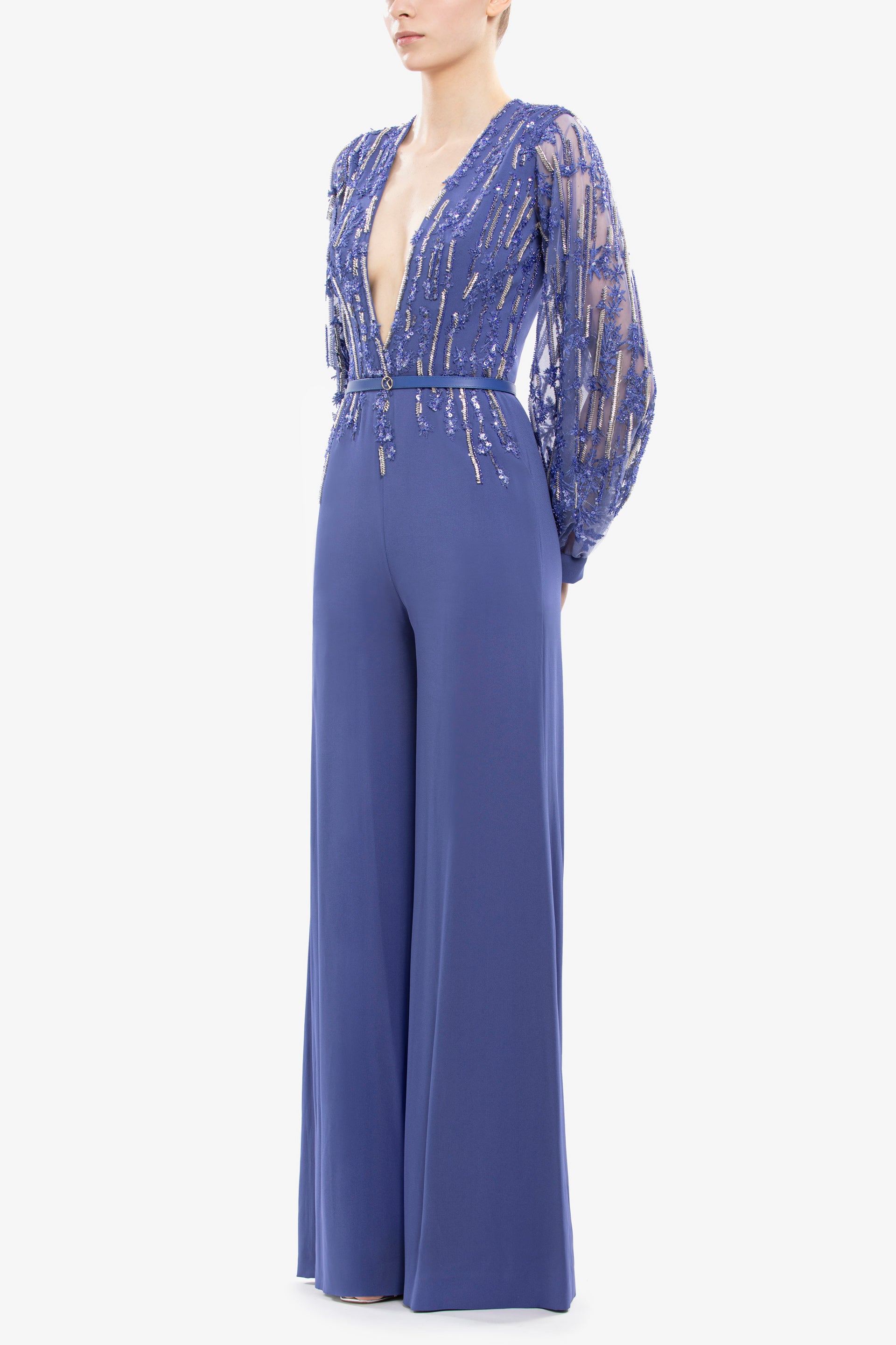 Crepe Beaded Jumpsuit – Saiid Kobeisy Online