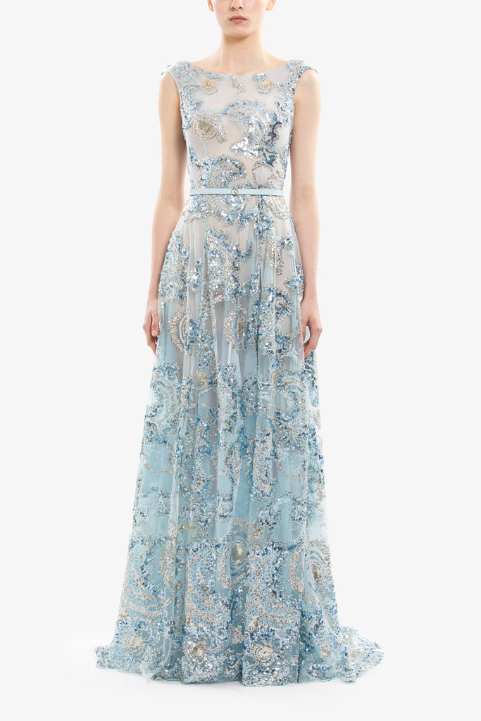 Embroidered Tulle Long Dress Saiid Kobeisy Online Embroidered Tulle Long Dress Saiid Kobeisy Online