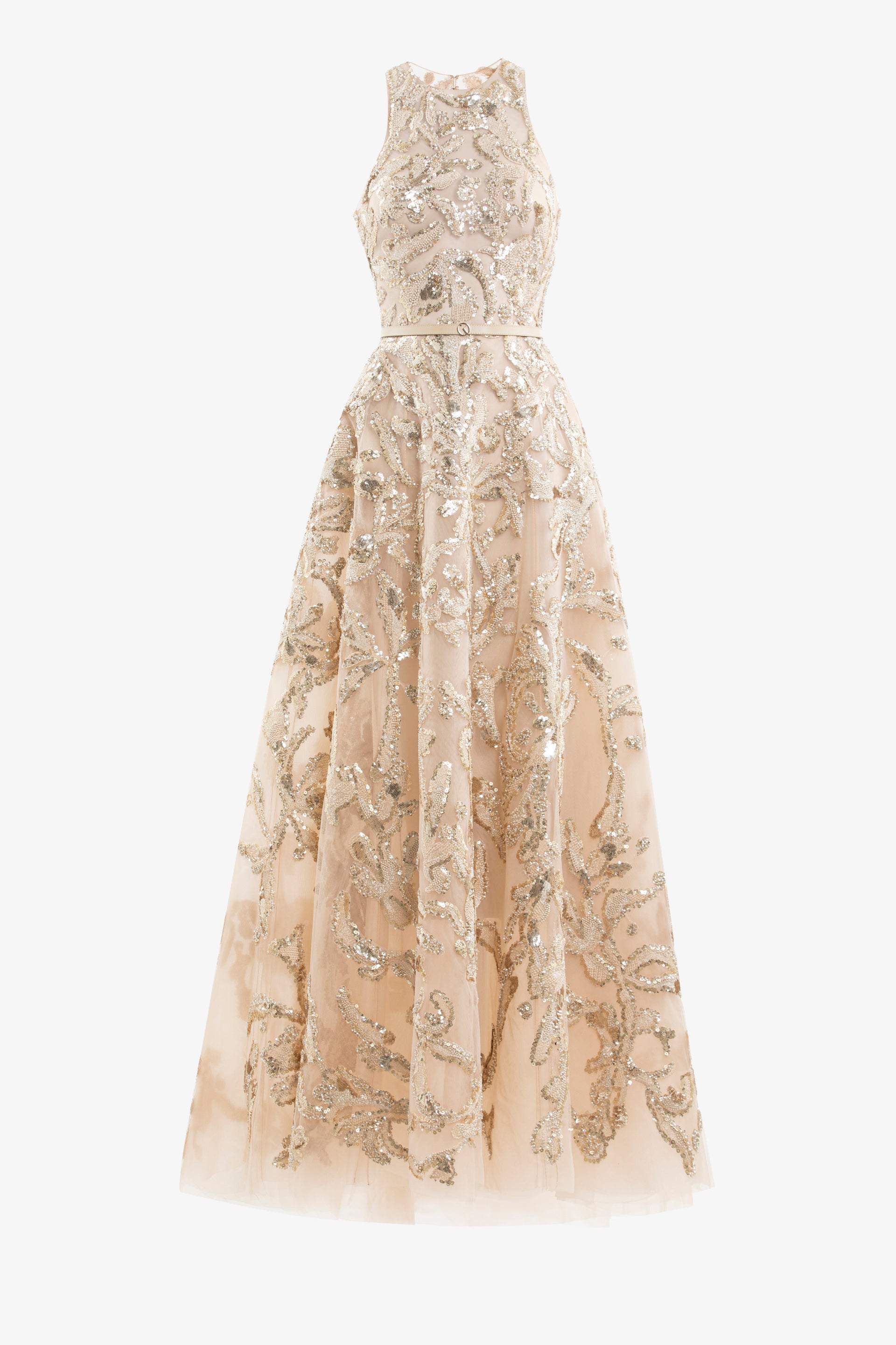 Embroidered Tulle Long Dress – Saiid Kobeisy Online
