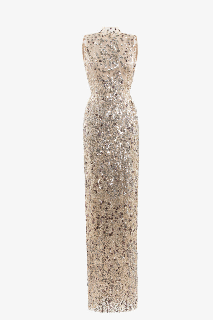 Sequin Embroidered Long Dress  Saiid Kobeisy Online