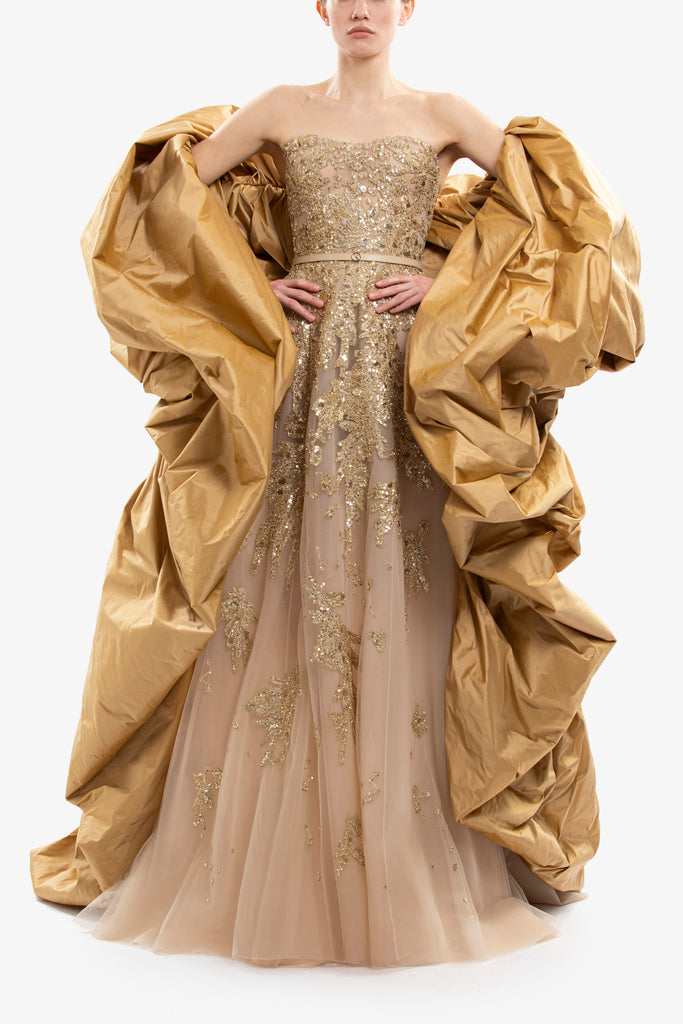 Embroidered Strapless Dress – Saiid Kobeisy