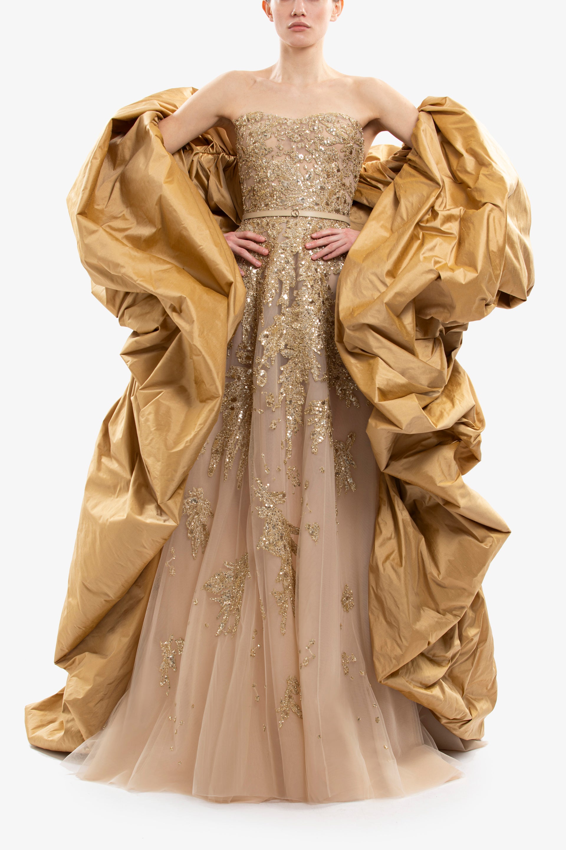 Brocade High-Low Dress – Saiid Kobeisy Online