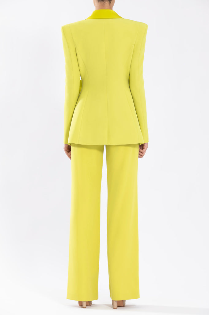 Crepe tailored jacket with taffeta collar and bow – Saiid