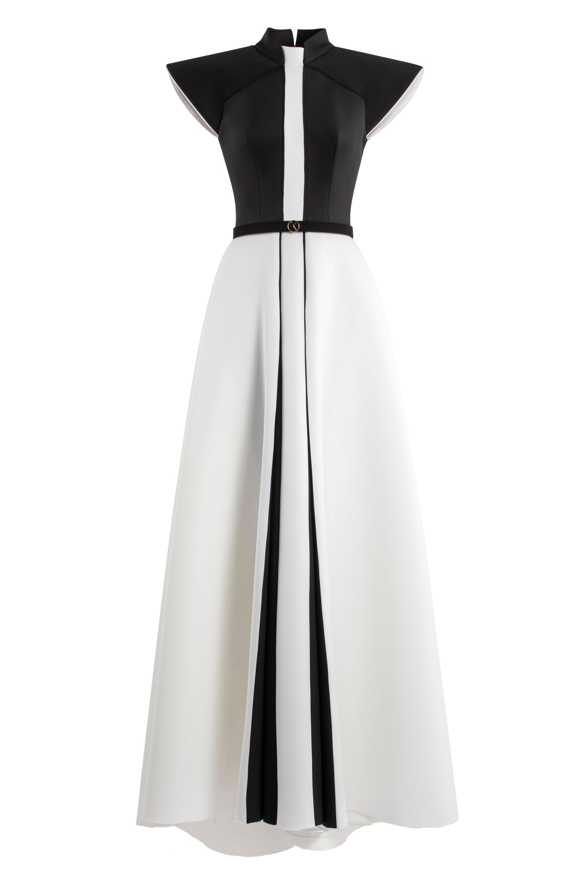 Neoprene Dress With Wide Shoulders Saiid Kobeisy Online Neoprene Dress With Wide Shoulders Saiid Kobeisy Online