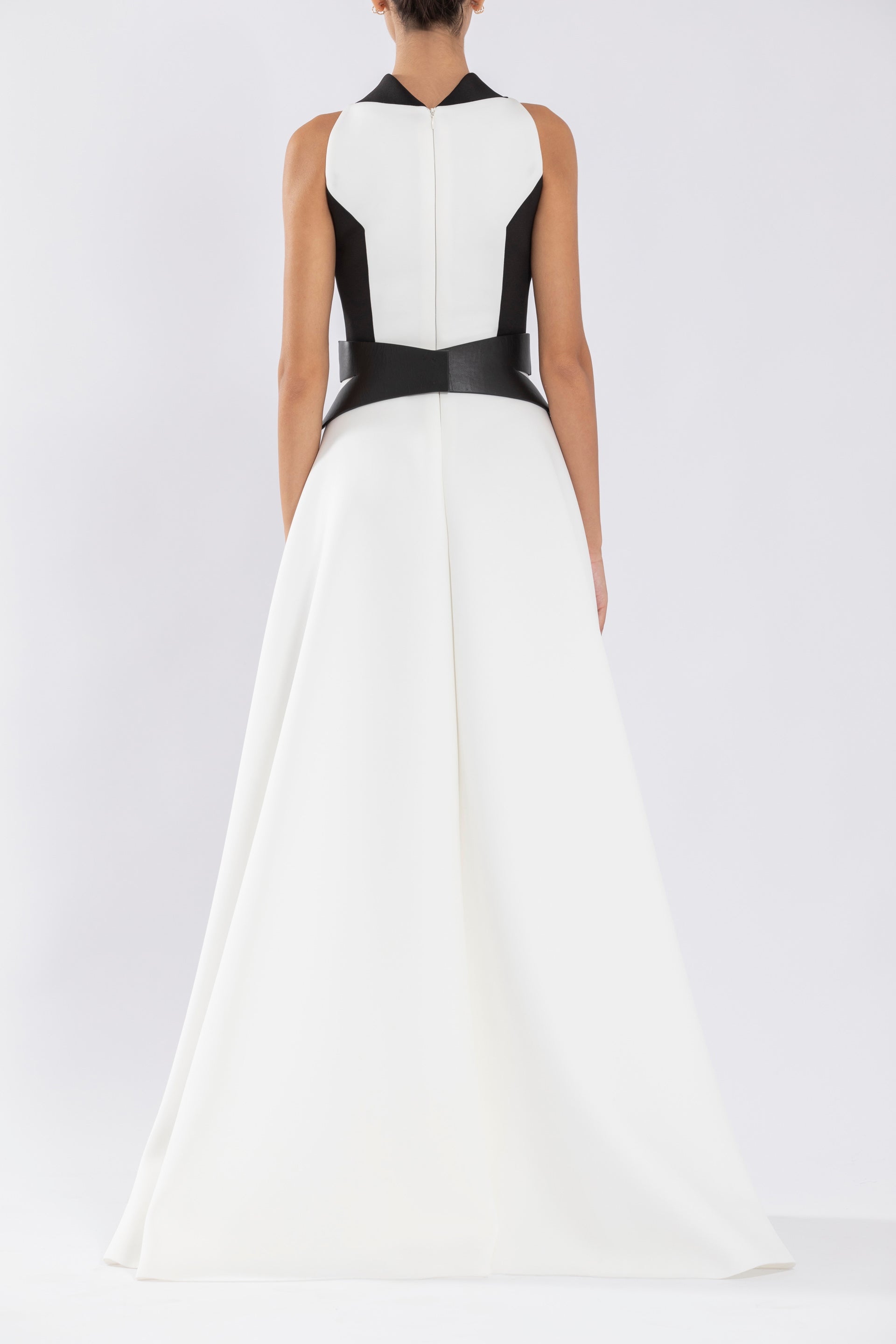 Neoprene dress with contrasting cuts – Saiid Kobeisy Online