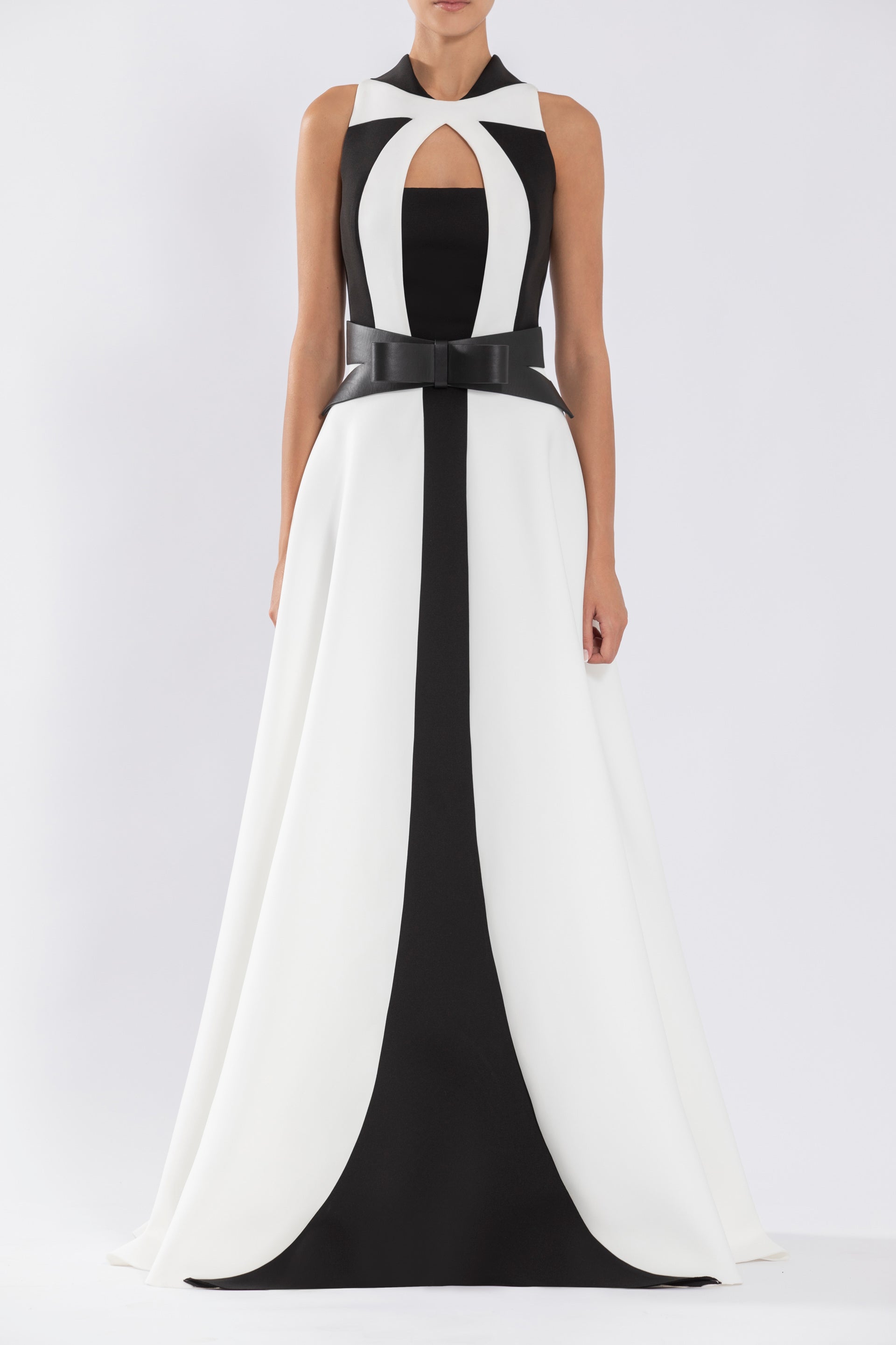 Neoprene dress with contrasting cuts – Saiid Kobeisy Online