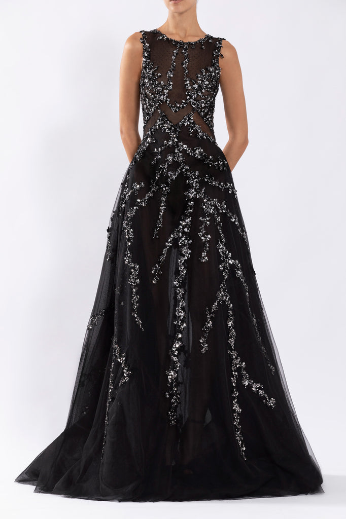 Tulle Dress With Beading Saiid Kobeisy Online Tulle Dress With Beading Saiid Kobeisy Online
