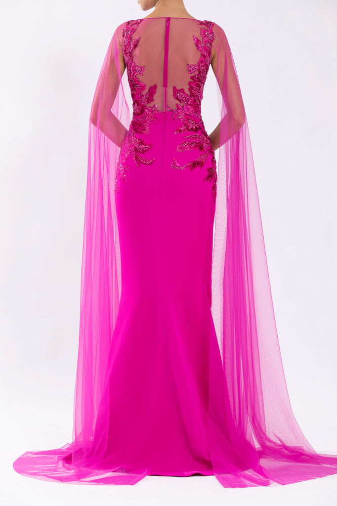 Saiid Kobeisy abstract-print taffeta maxi dress - Purple
