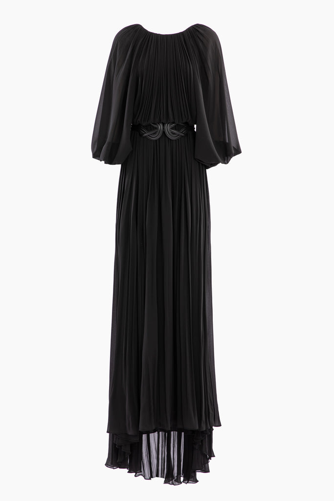 black long pleated dress Baltic Born Womens Sandra Pleated Maxi Dress | Black