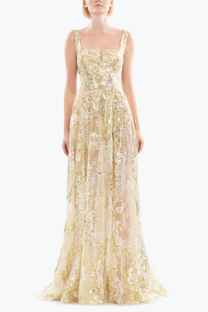 Embroidered Long Dress Saiid Kobeisy Online Embroidered Long Dress Saiid Kobeisy Online