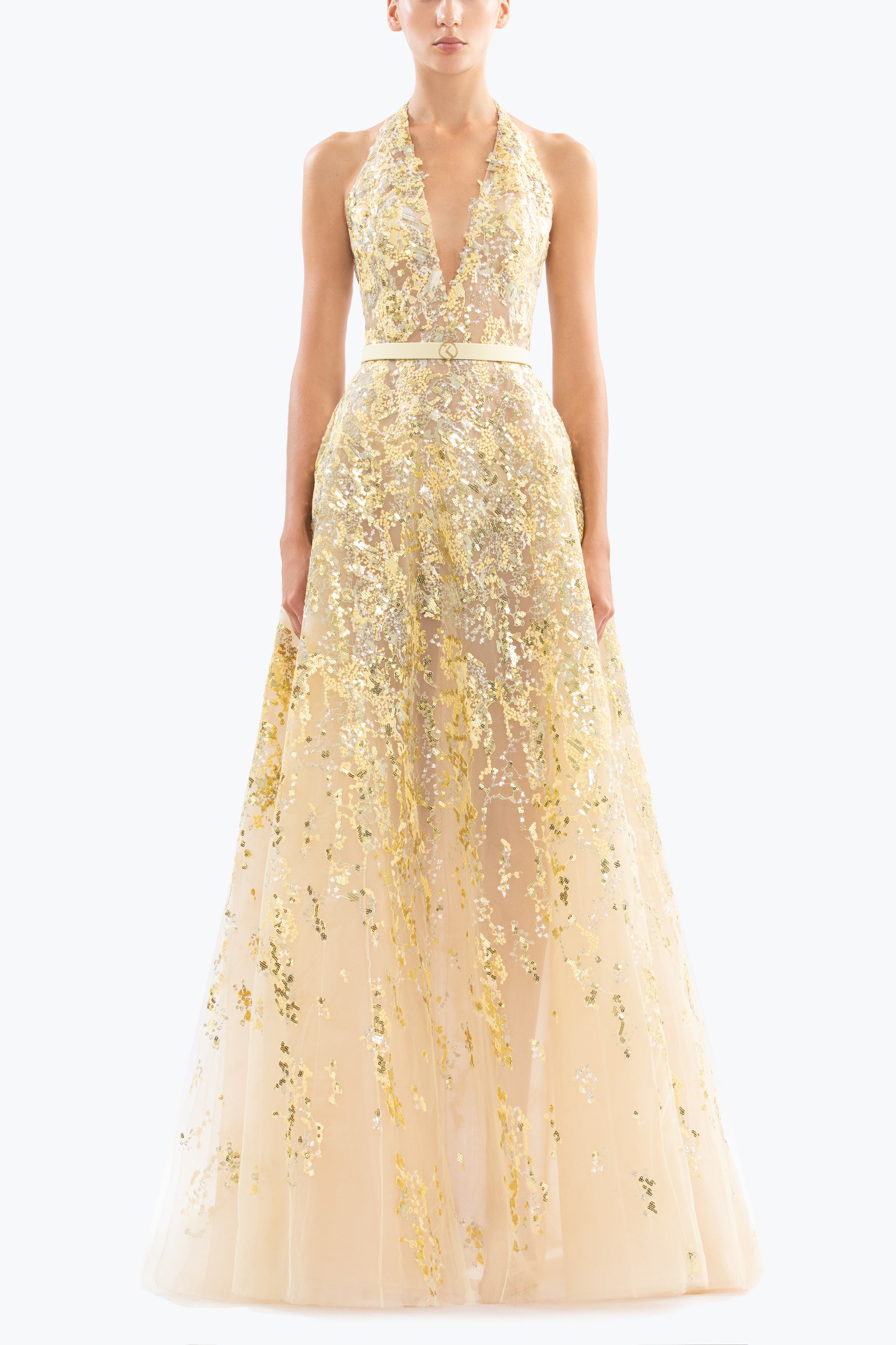 オールインワン・サロペット Saiid Kobeisy Printed Sequin Flared Dress Printed Sequin flared dress – Saiid Kobeisy Online