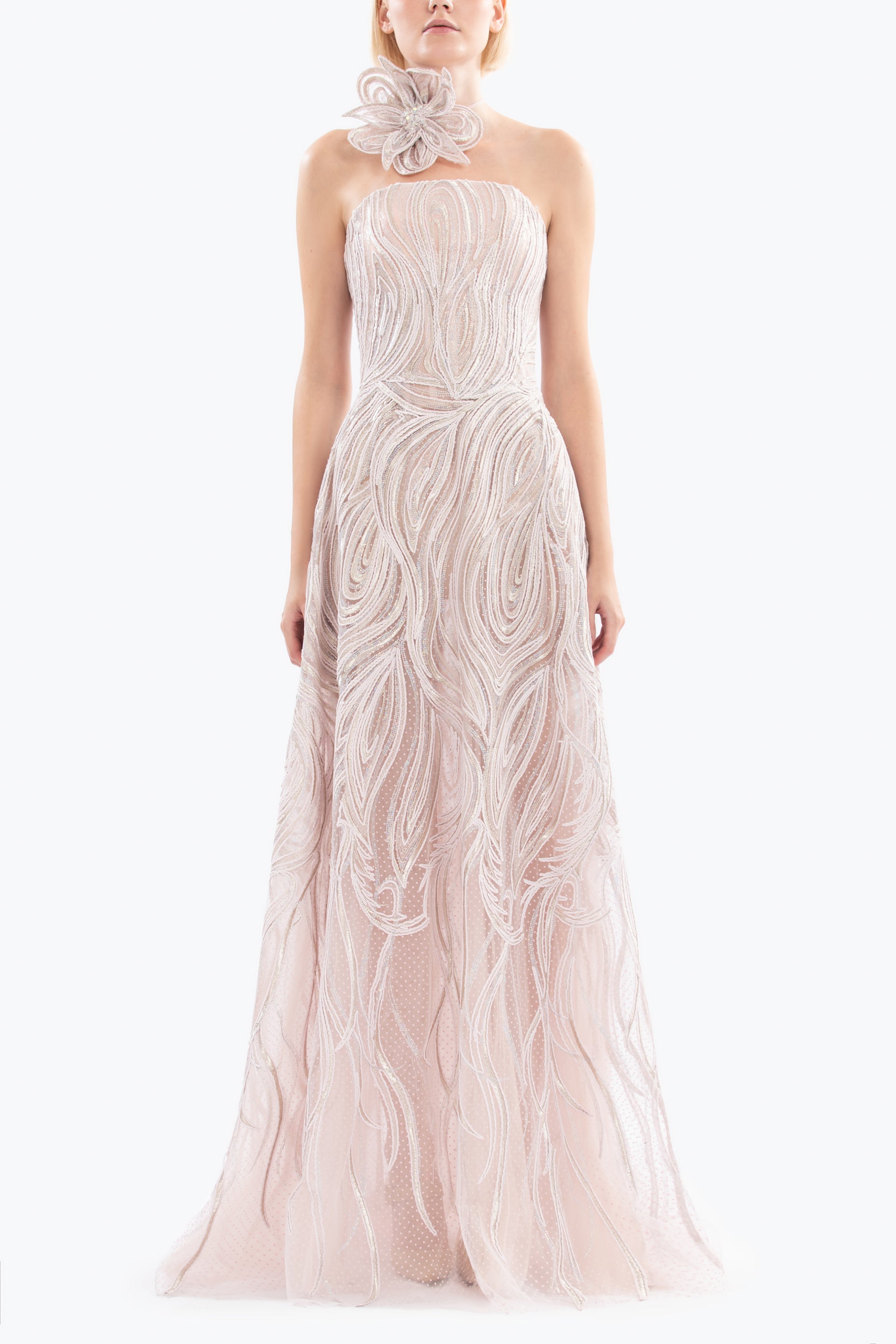 オールインワン・サロペット Saiid Kobeisy Tulle, High-Low Dress With Dotted Beading Tulle, high-low dress with dotted beading – Saiid Kobeisy Online