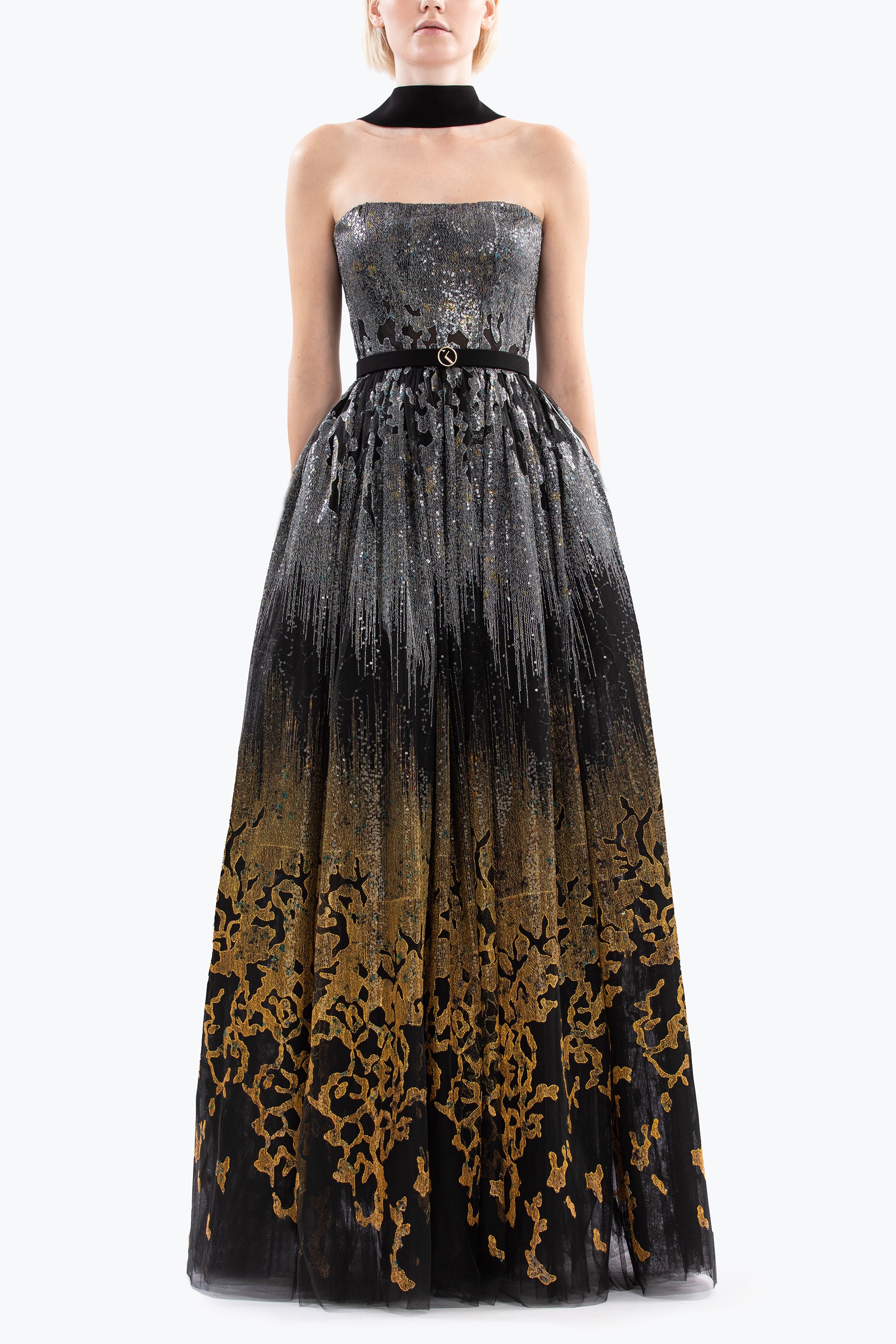 オールインワン・サロペット Saiid Kobeisy Denim Dress With Printed Embroidery Denim dress with printed embroidery – Saiid Kobeisy Online