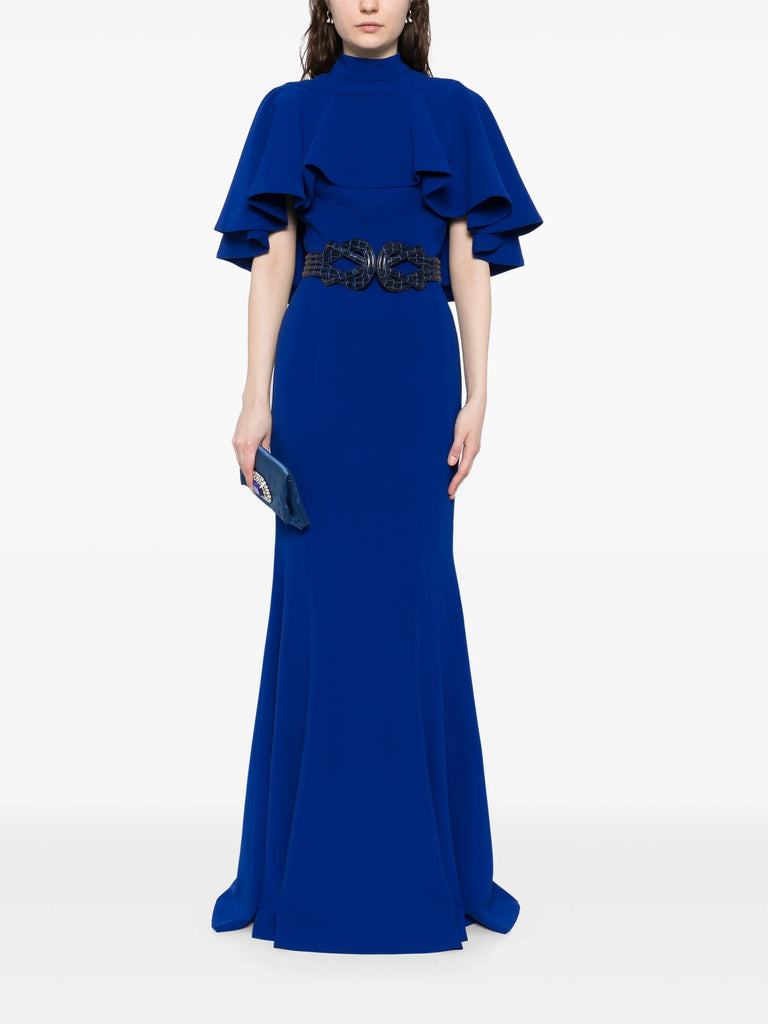 Fitted Crepe Long Dress Saiid Kobeisy Online Fitted Crepe Long Dress Saiid Kobeisy Online