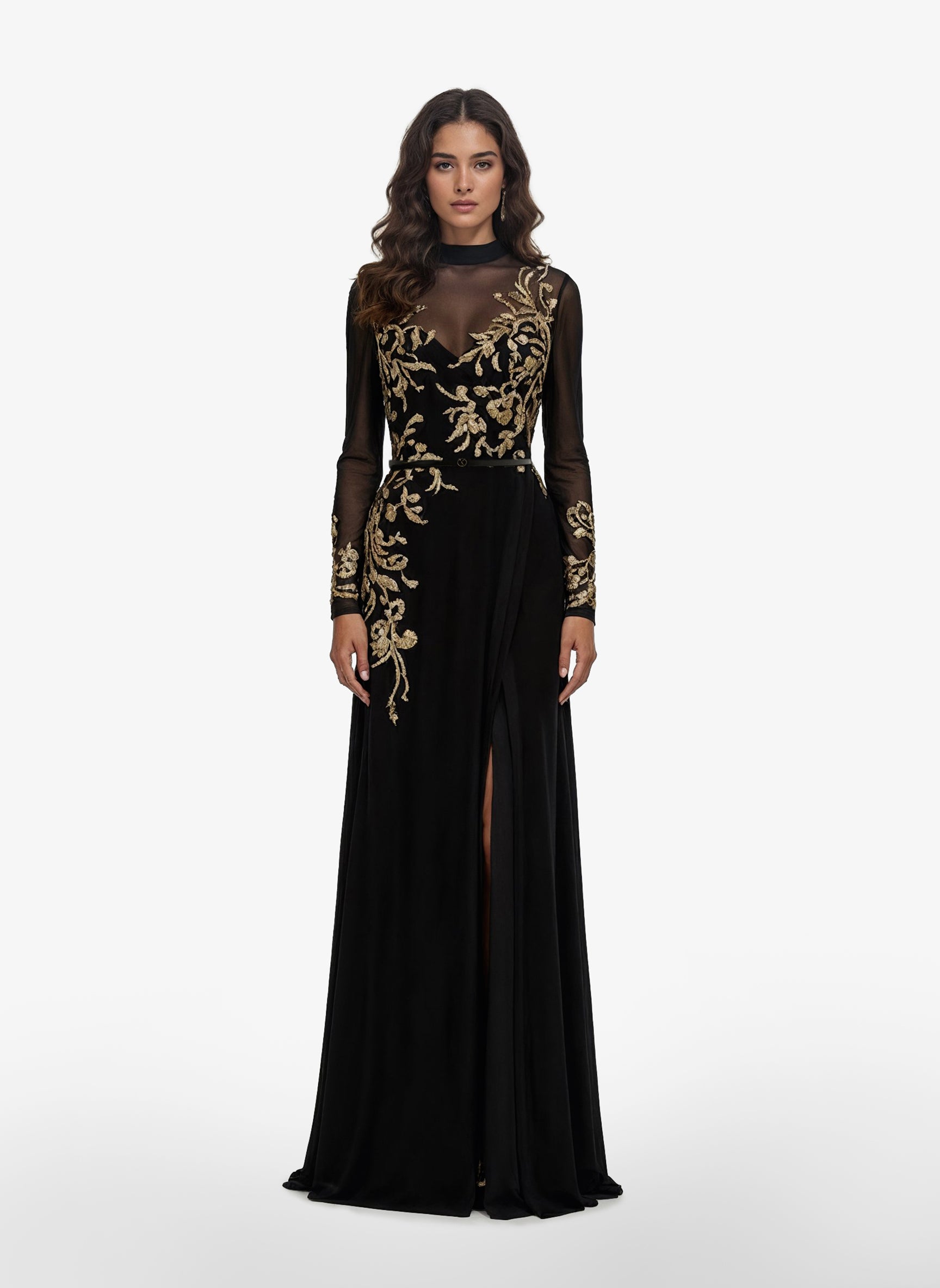 Gold Embellishment Tulle Dress Saiid Kobeisy Online Gold Embellishment Tulle Dress Saiid Kobeisy Online