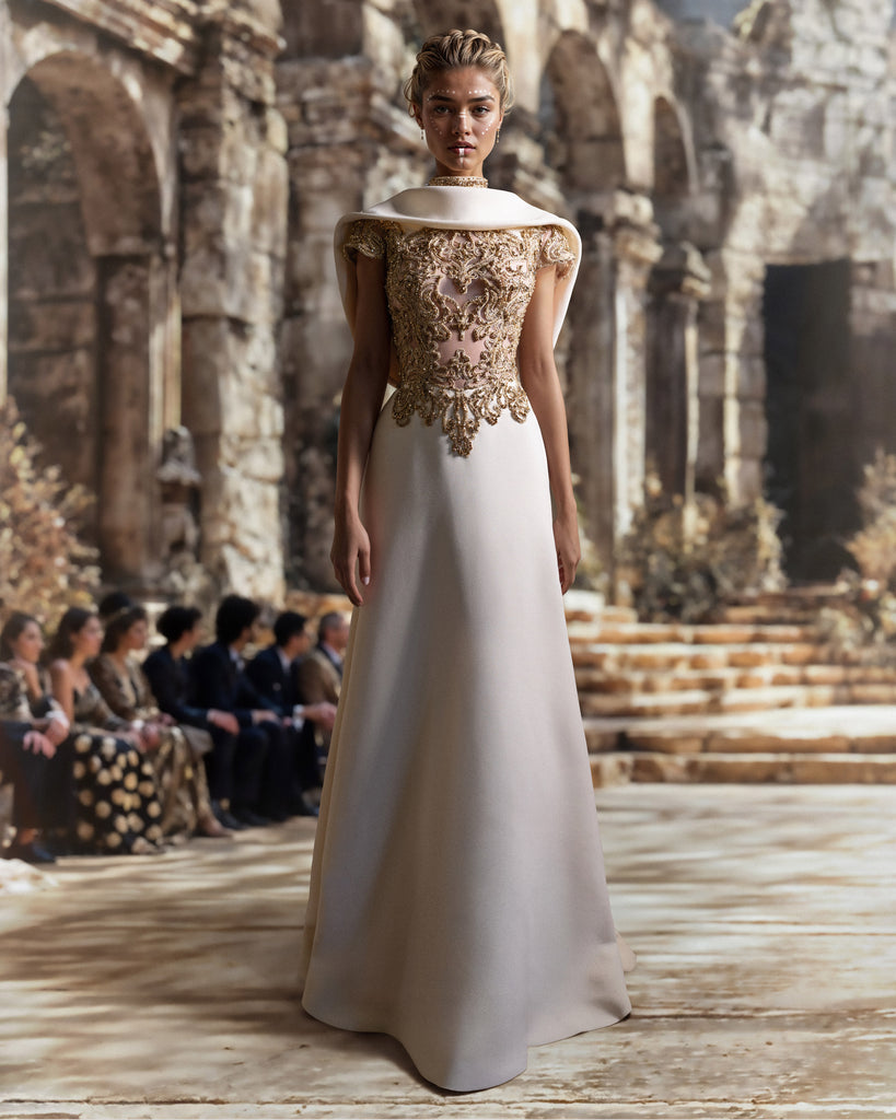 Embroidered Crepe Dress – Saiid Kobeisy Online