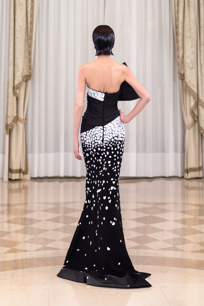 Draped Mermaid Mosaic Dress – Saiid Kobeisy Online