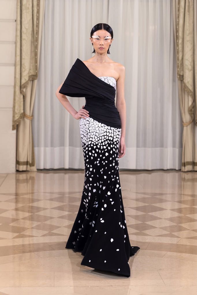 draped mermaid dress Draped Mermaid Mosaic Dress – Saiid Kobeisy Online